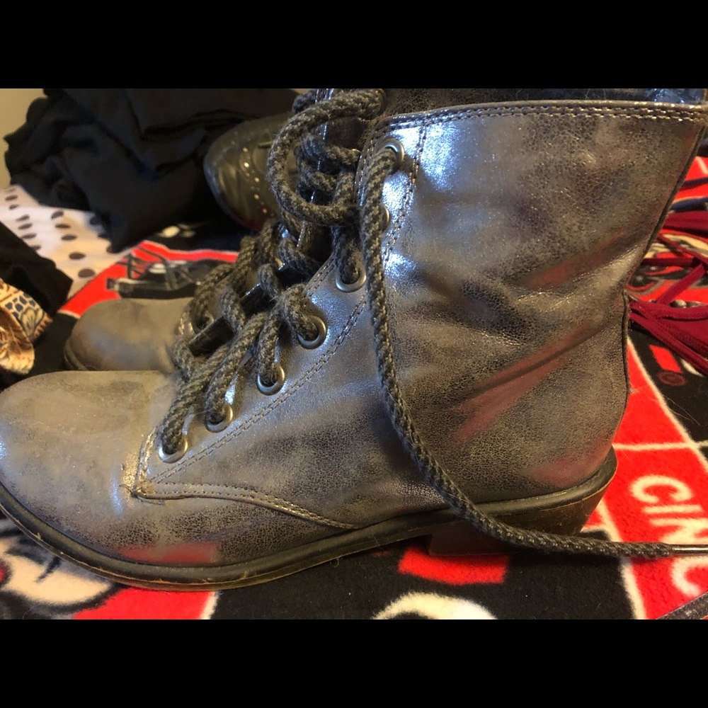 Shiny Dark Silver Boots